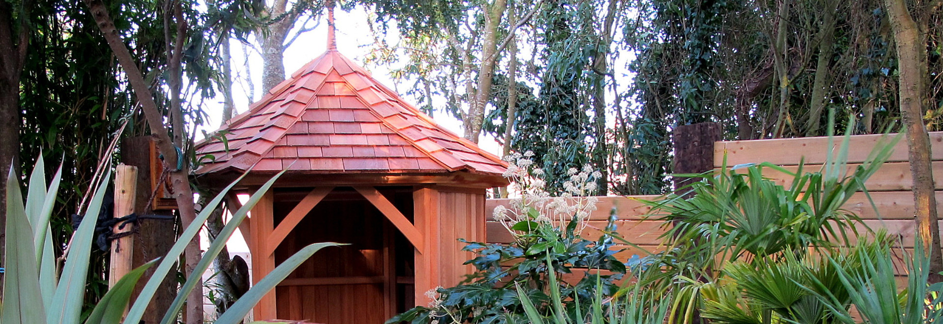 A beautiful 1.8m six sided cedar timber Garden Gazebo | Victorian Garden Buildings. Tel 087-2306 128