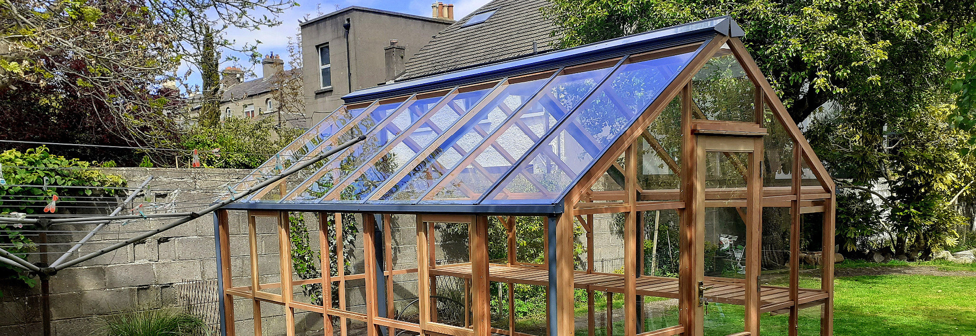 The Classic Ten Greenhouse installation in Rathgar, Dublin 6 - supplied + fitted by Owen Chubb Garden Landscapers