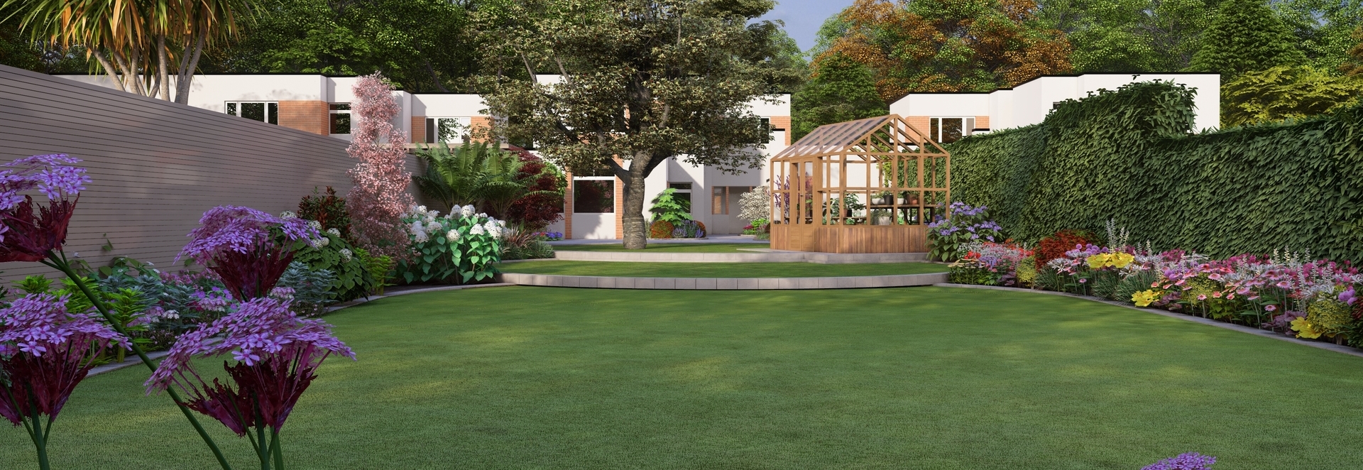 Family Garden Design Clontarf, Dublin 3, with the emphasis on a colourful, versatile & private outdoor space  |  Owen Chubb Garden Design, Tel 087-2306 128