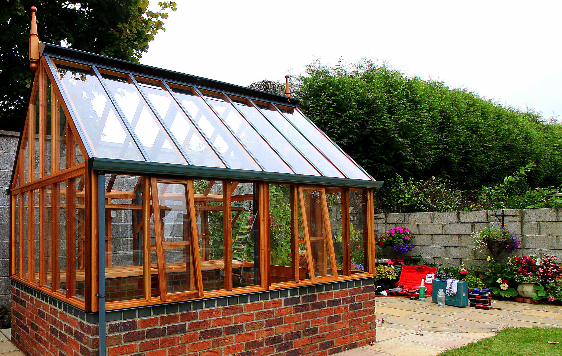 Traditional Victorian Timber Greenhouse installation in Ballincollig, Cork by Owen Chubb Landscapes Limited