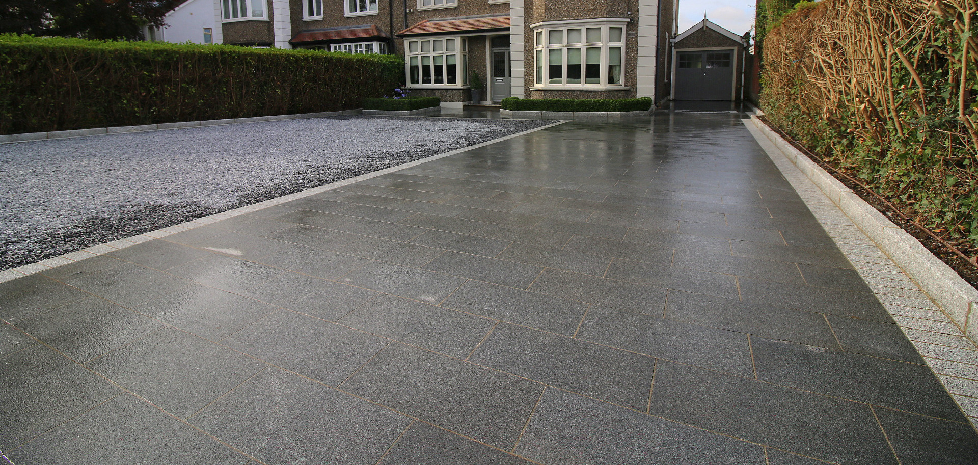 Granite Driveway Design & Landscaping in Terenure by Owen Chubb Landscapers