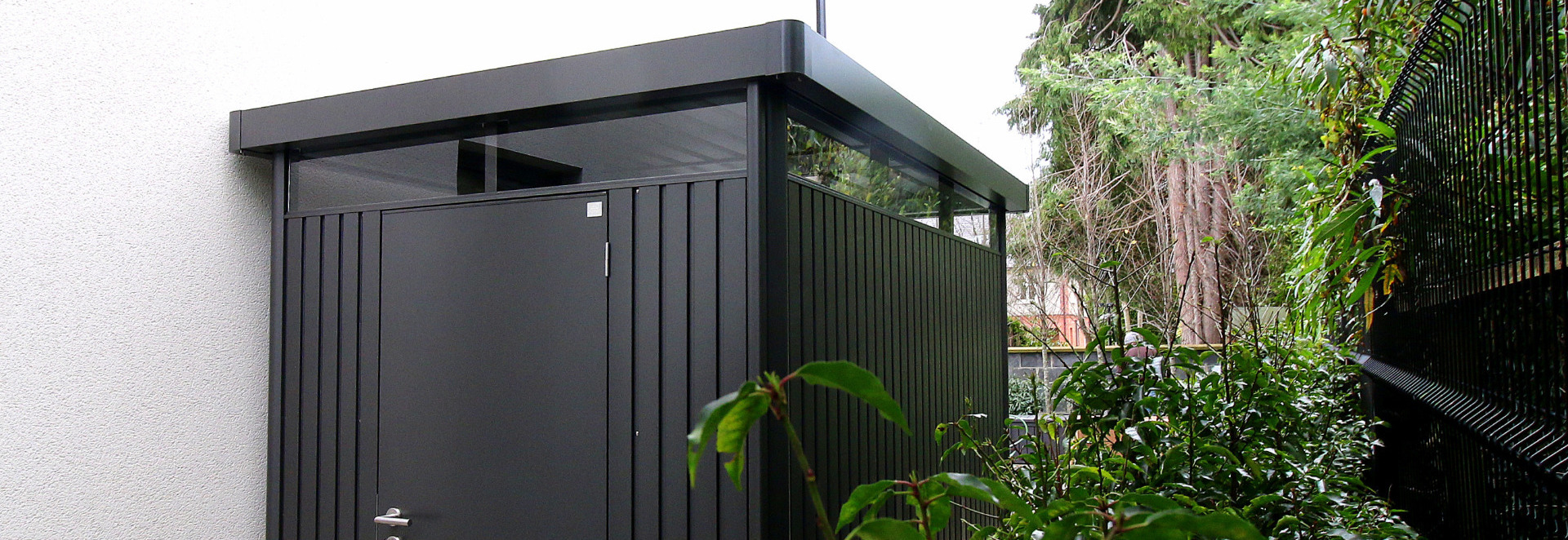 Biohort HighLine Steel Garden Shed installed in Foxrock, Dublin 18 | Supplied + Fitted by Owen Chubb Landscapers - First for Biohort