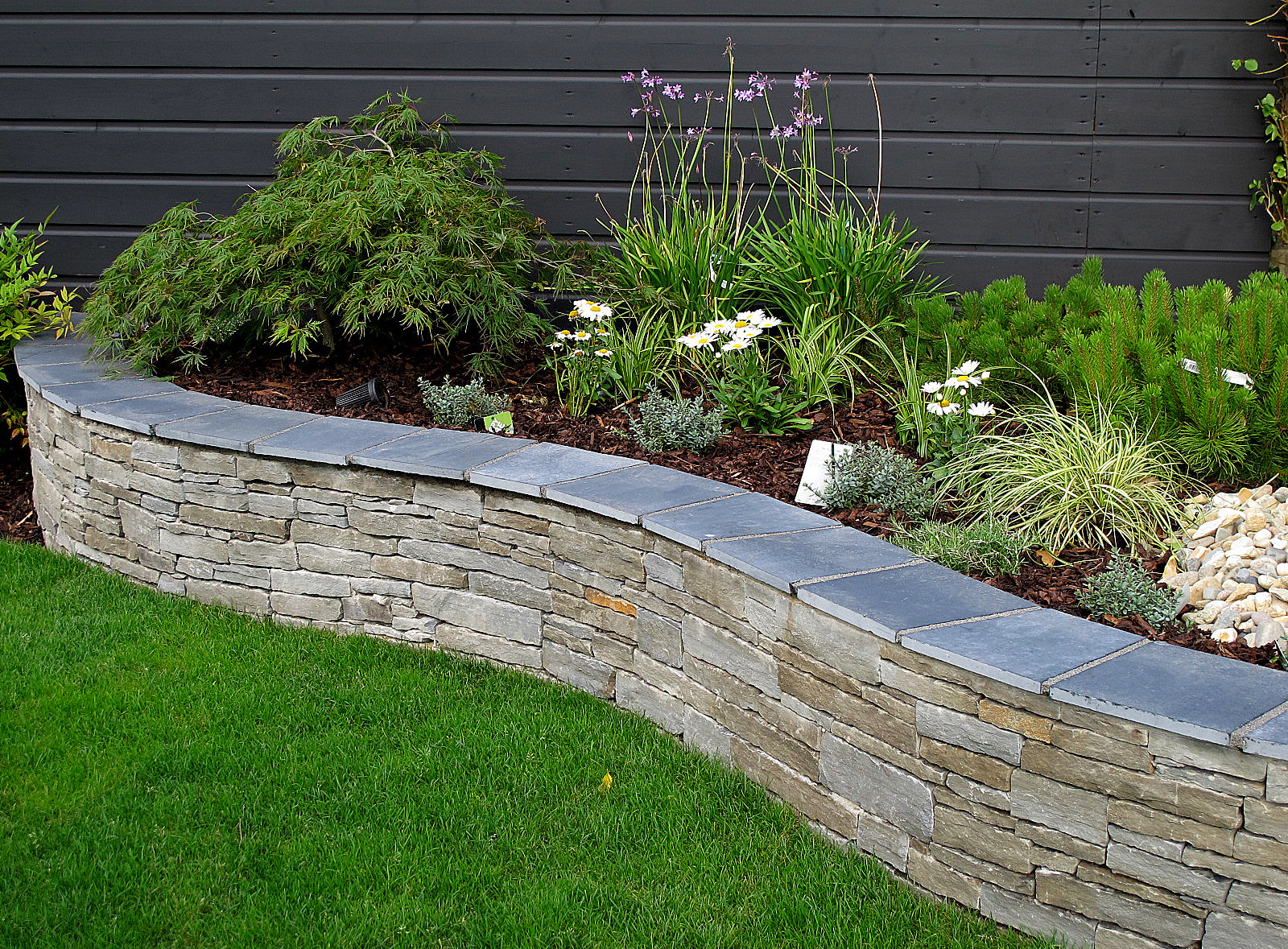 Raised Planting in Bed in natural Limestone | functional garden features