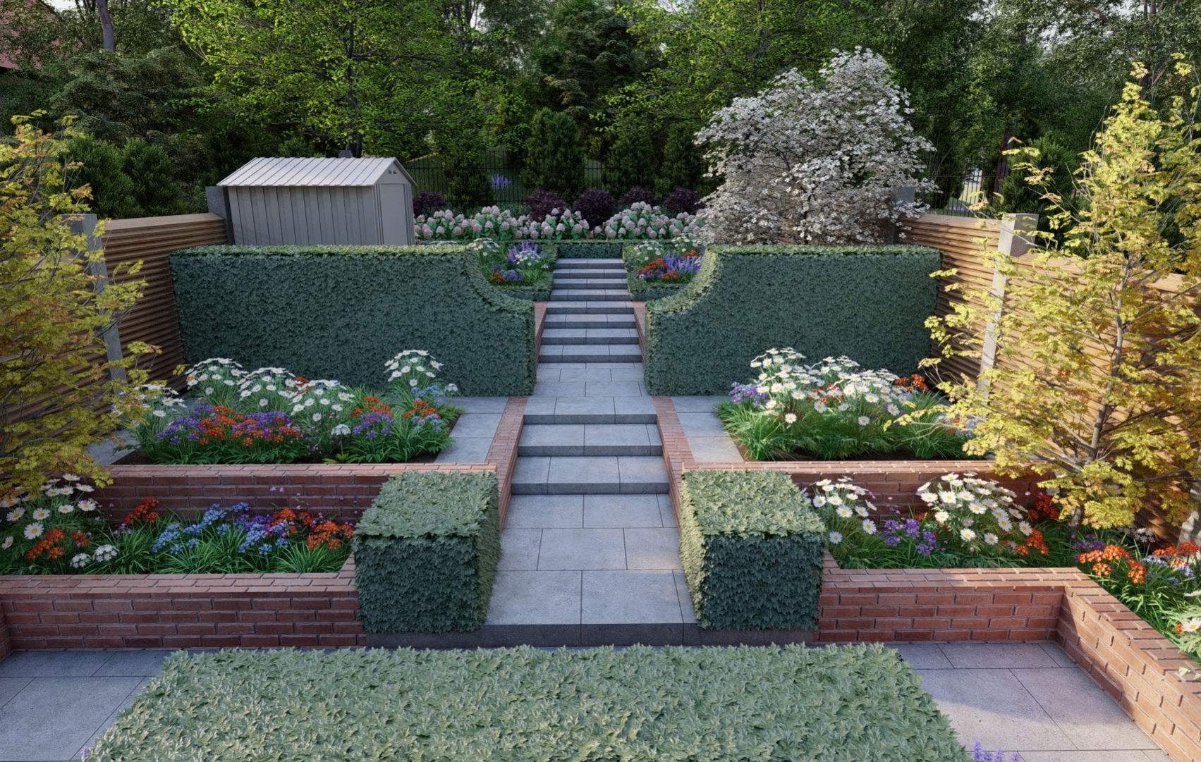 Garden Design Rathfarnham | a clever terraced layout providing easy access to beautiful planting schemes