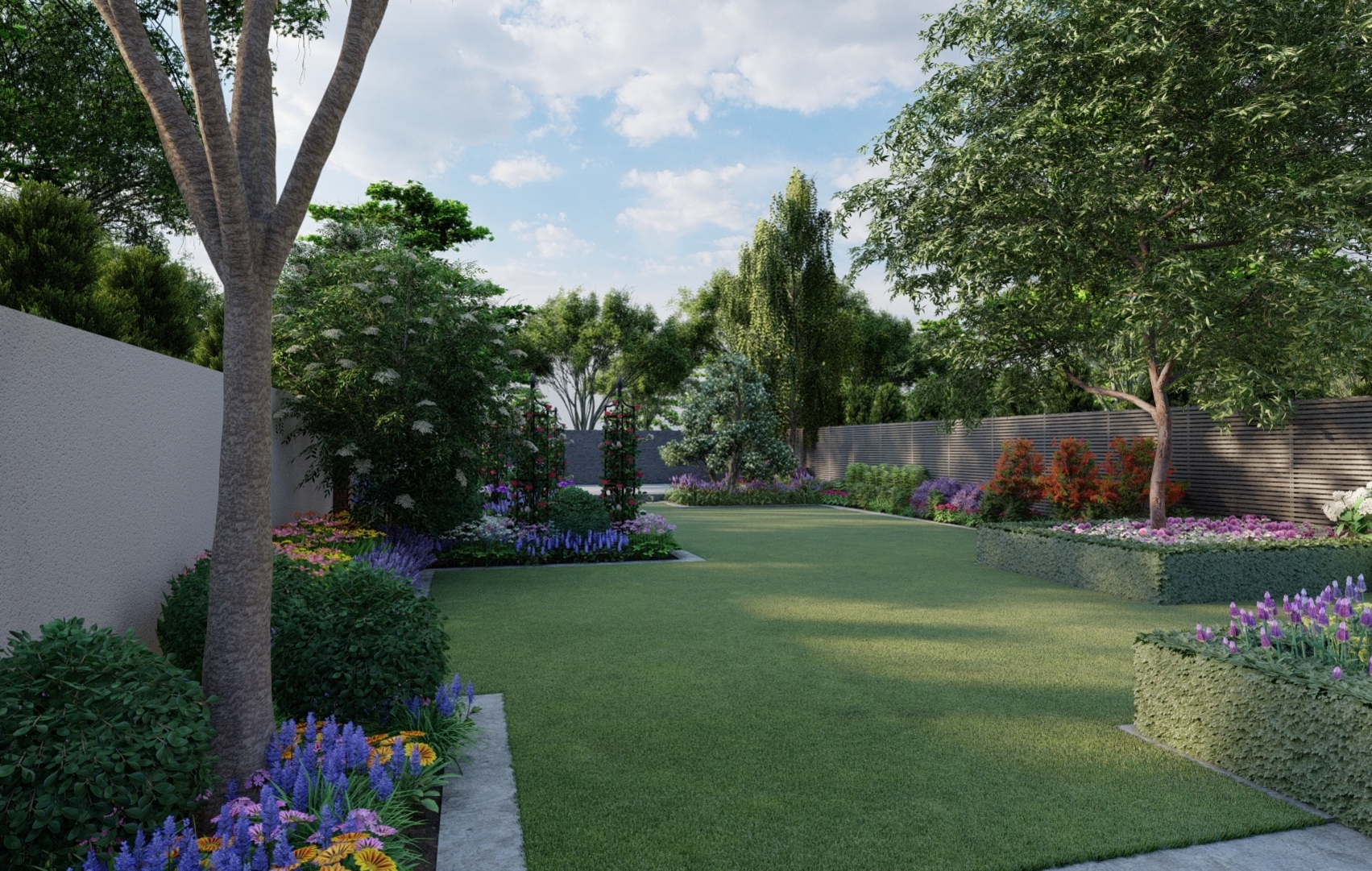 Large Family Garden Design Rathfarnham| 3D Design Visuals by Owen Chubb Garden Design & Landscaping. Tel 087-2306 128