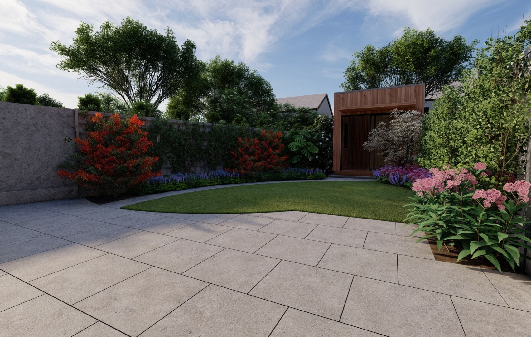 Small Family Garden Design| 3D Design Visuals by Owen Chubb Garden Design & Landscaping. Tel 087-2306 128
