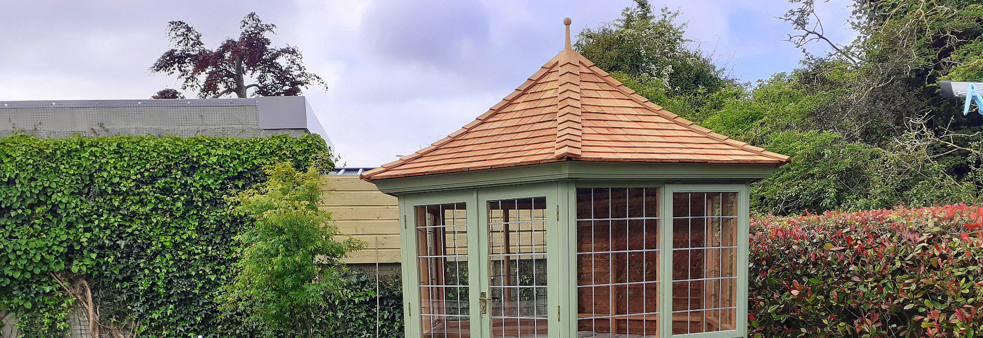 A stunning 3.0m six sided Garden Summerhouse from Victorian Garden Buildings - supplied + fitted| Owen Chubb Garden Landscapers