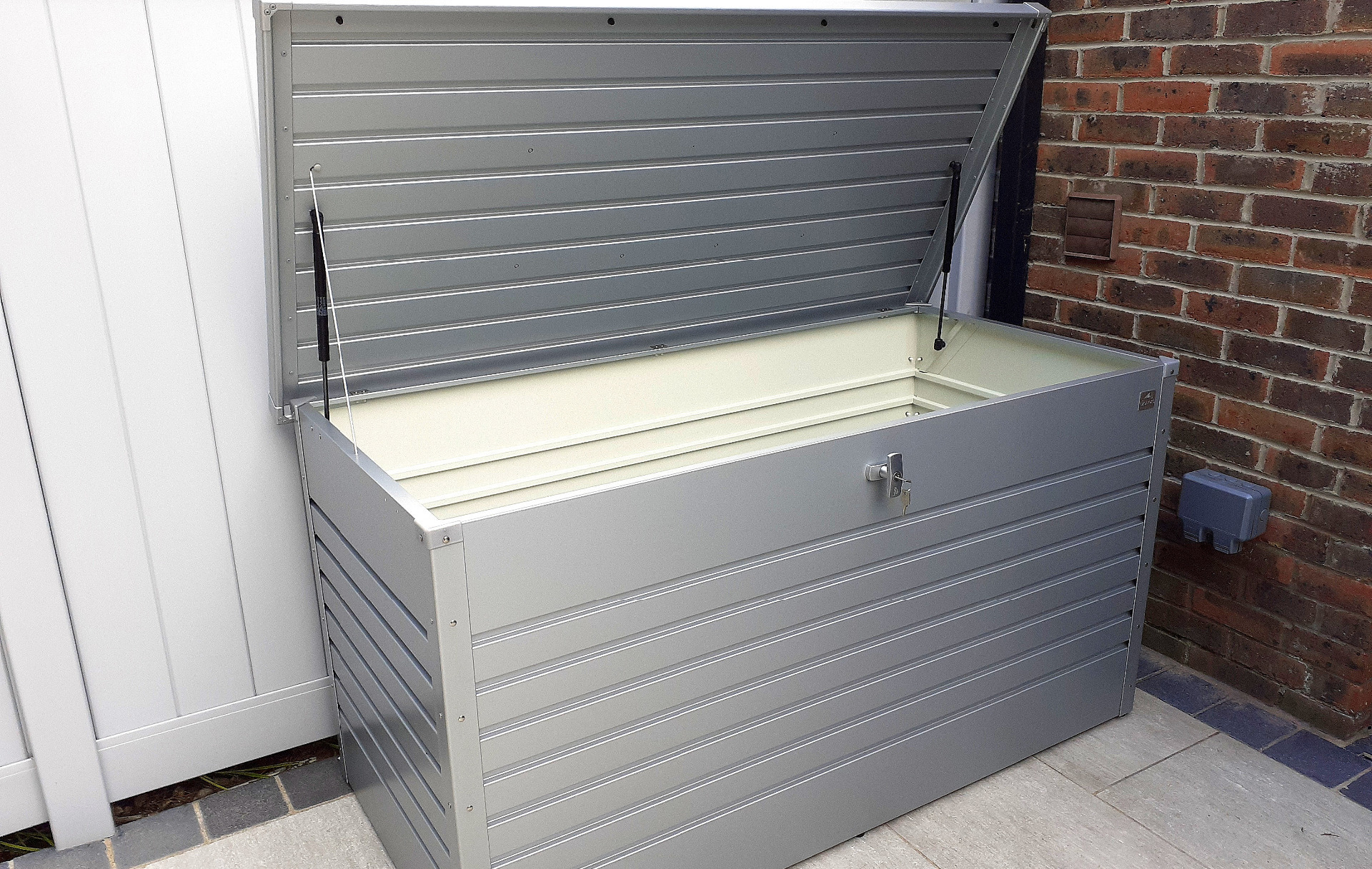 The superb quality and style of the Biohort LeisureTime Box 160 in metallic silver  | supplied + installed in Terenure by Owen Chubb Landscapers. Tel 087-2306 128.