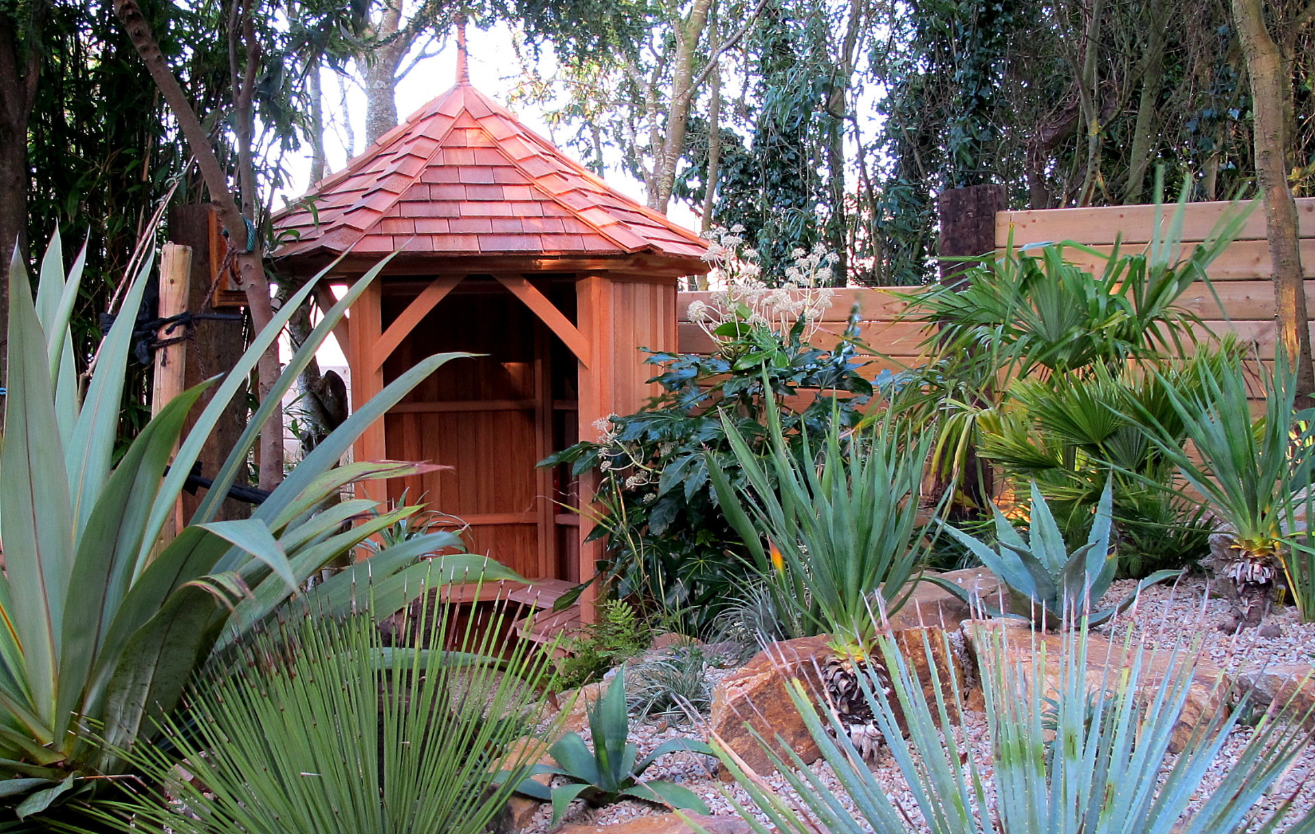 A cedar timber garden gazebo |Custom made and Supplied + Fitted throughout Ireland. Tel 087-2306 128