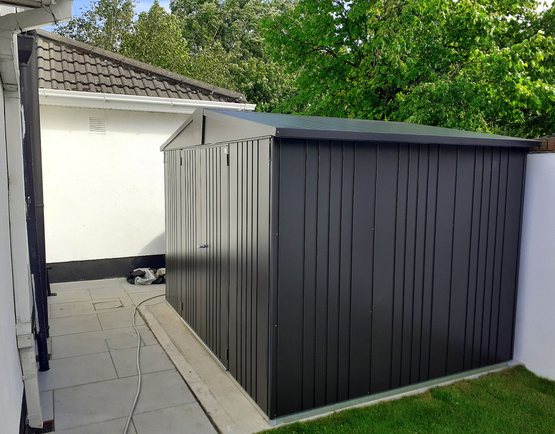 The Biohort Europa Size 5 Garden Shed in metallic dark grey | Popular Seller offering proven Quality at an Affordable Price | FREE Installations in Dublin | Owen Chubb, Tel 087-2306128