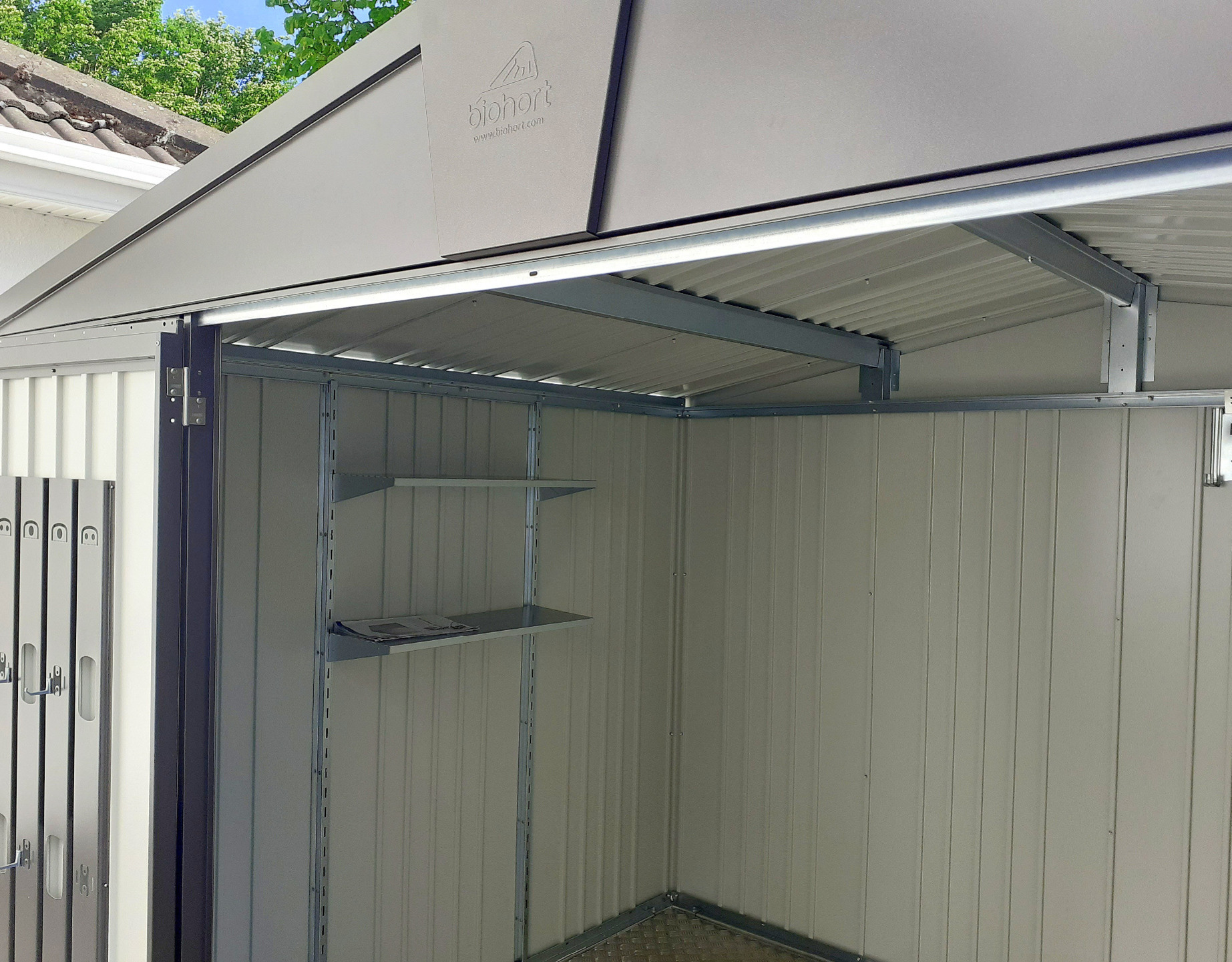 The Biohort Europa Size 5 Garden Shed in metallic dark grey | Popular Seller offering proven Quality at an Affordable Price | FREE Installations in Dublin | Owen Chubb, Tel 087-2306128