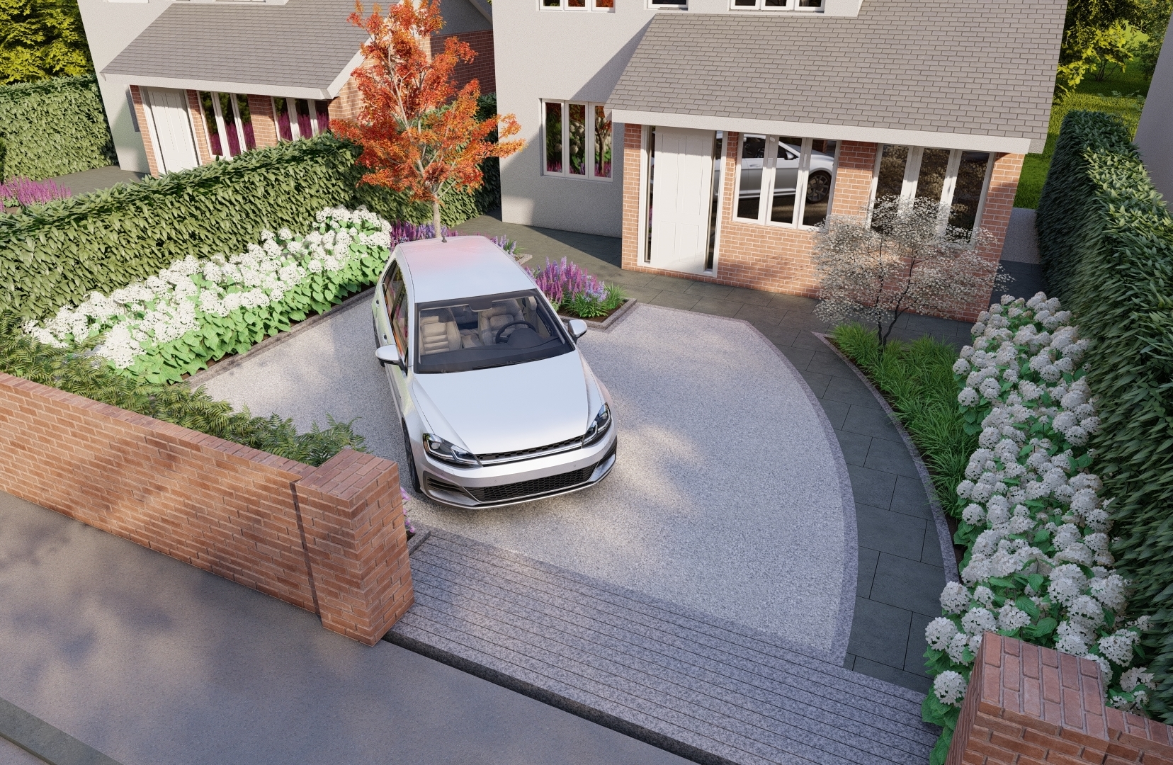Front Garden Driveway Design Ideas | Dunshaughlin, Co Meath | Owen Chubb Garden Design Services, Tel 087-2306128