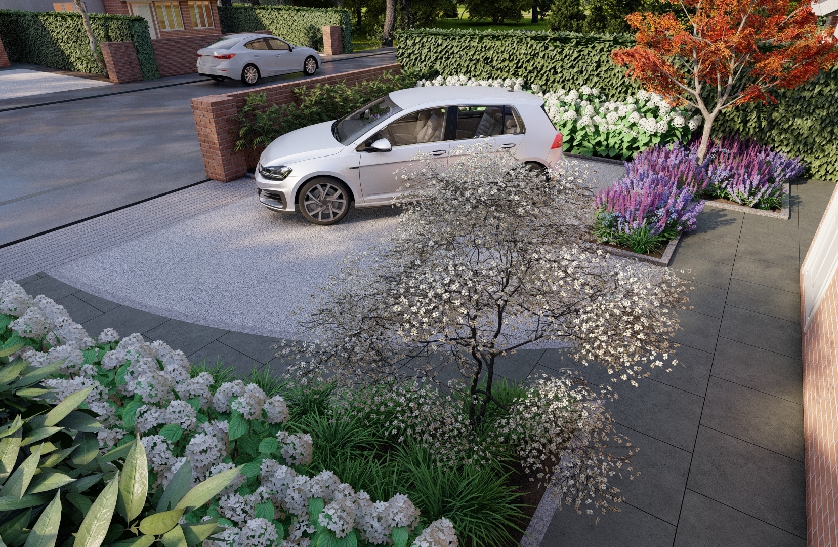 Front Garden Driveway Design Ideas | Dunshaughlin, Co Meath | Owen Chubb Garden Design Services, Tel 087-2306128