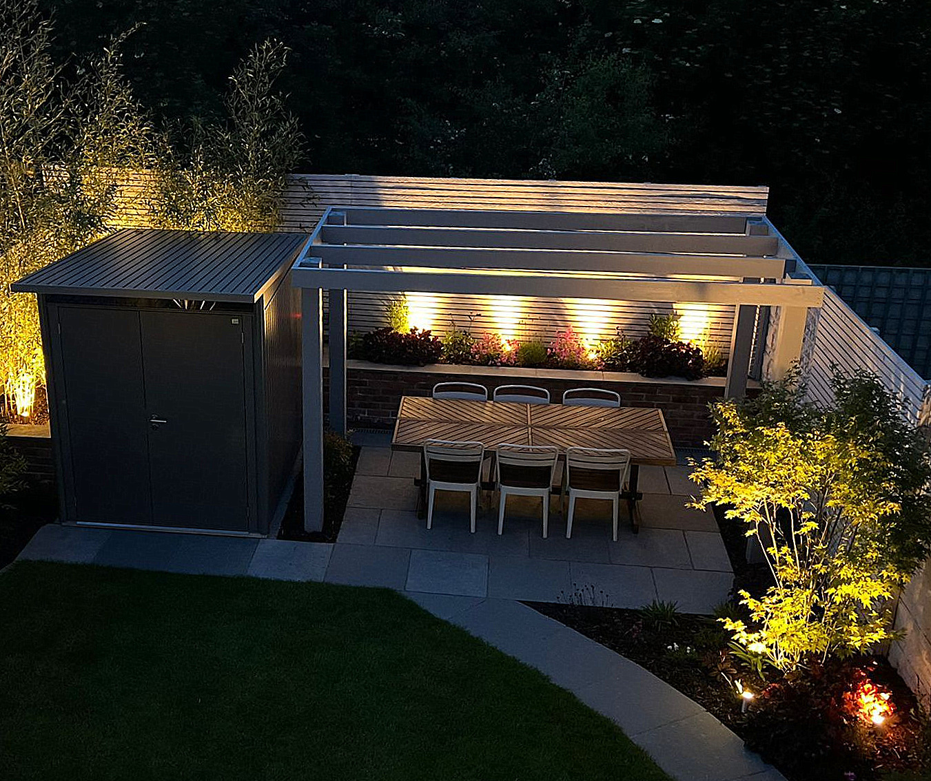 Outdoor Garden LED Lighting  Design & Installation in Ashbourne | Owen Chubb Garden Landscapers
