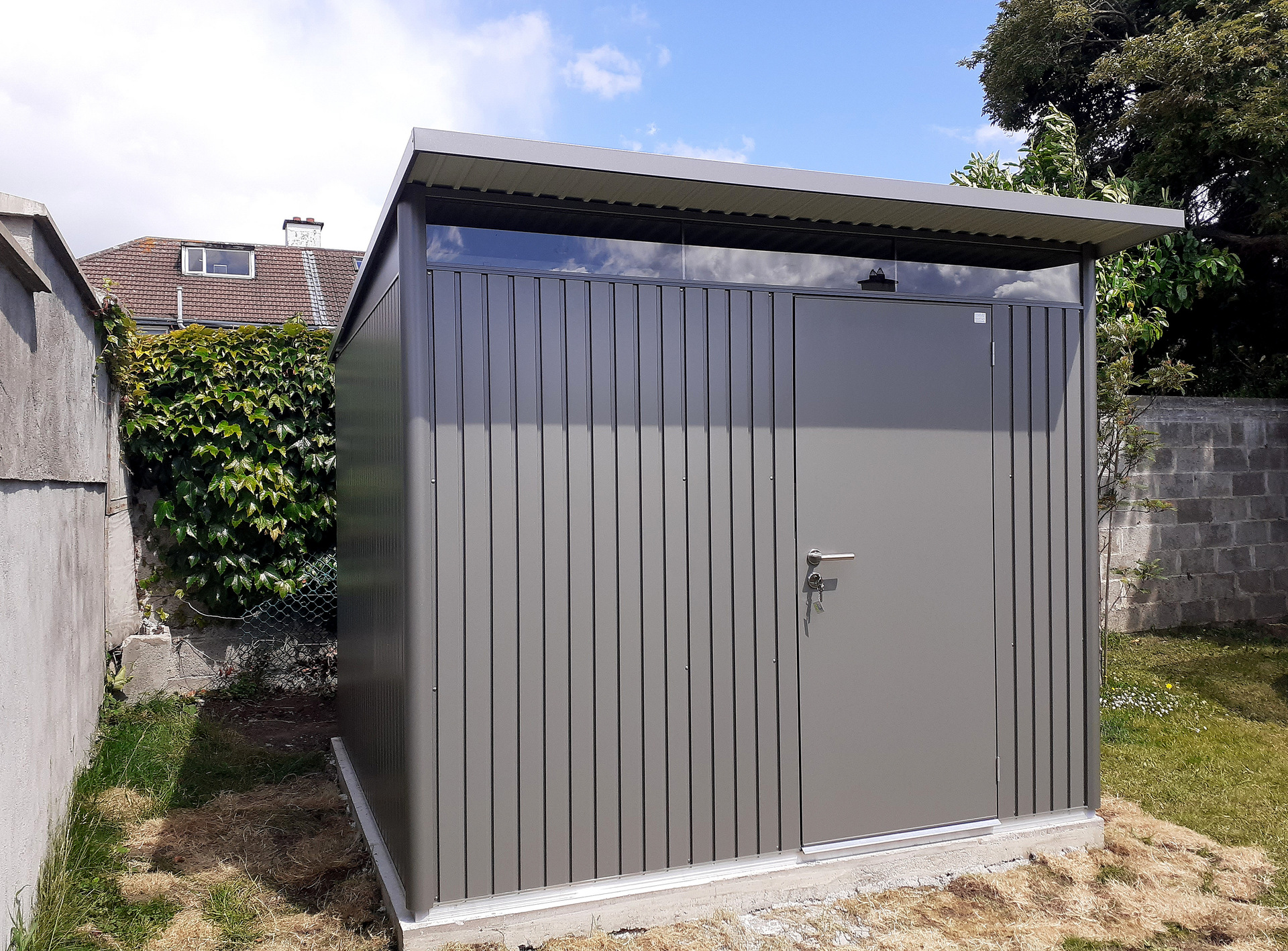 The contemporary style of Biohort AvantGarde A7 Garden Shed - supplied + fitted in Mount Merrion, Co Dublin | Owen Chubb Garden Landscapers