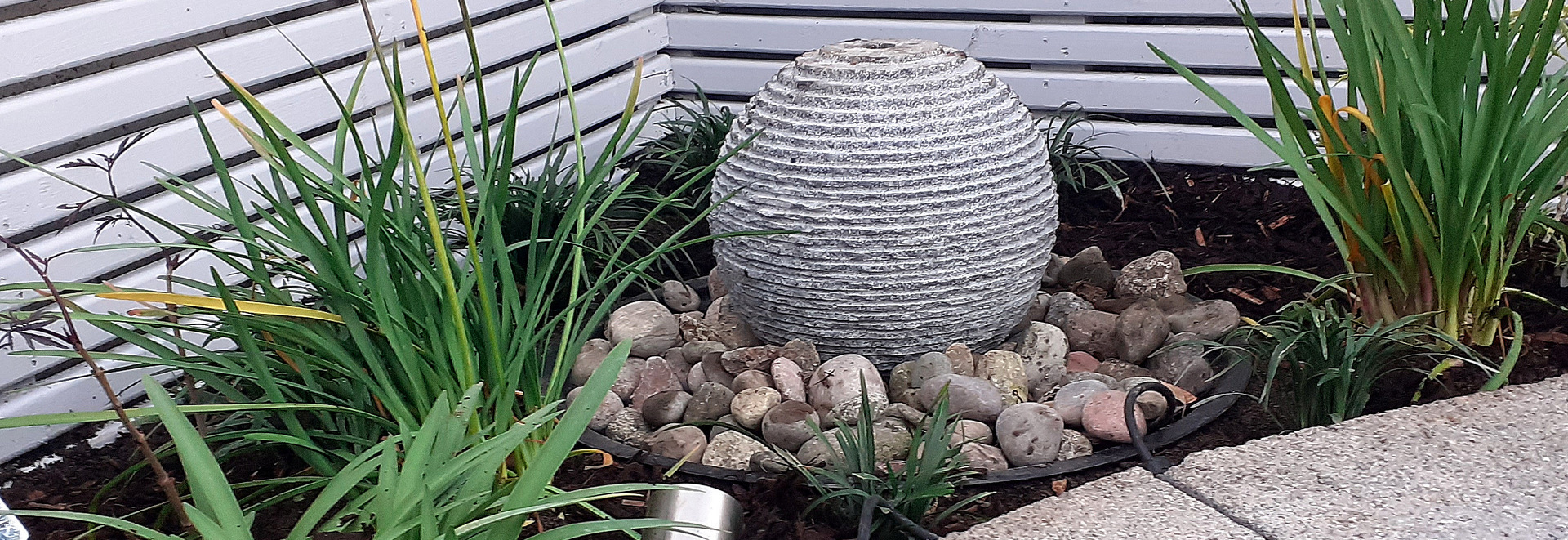 Granite Sphere Water Features - on sale now at GardenStudio, Tel 087-2306 128.