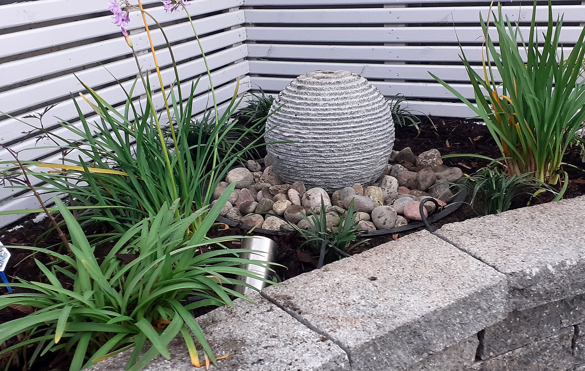 Granite Water Features - solid Granite Sphere water features by Owen Chubb Garden Landscapers, Dublin