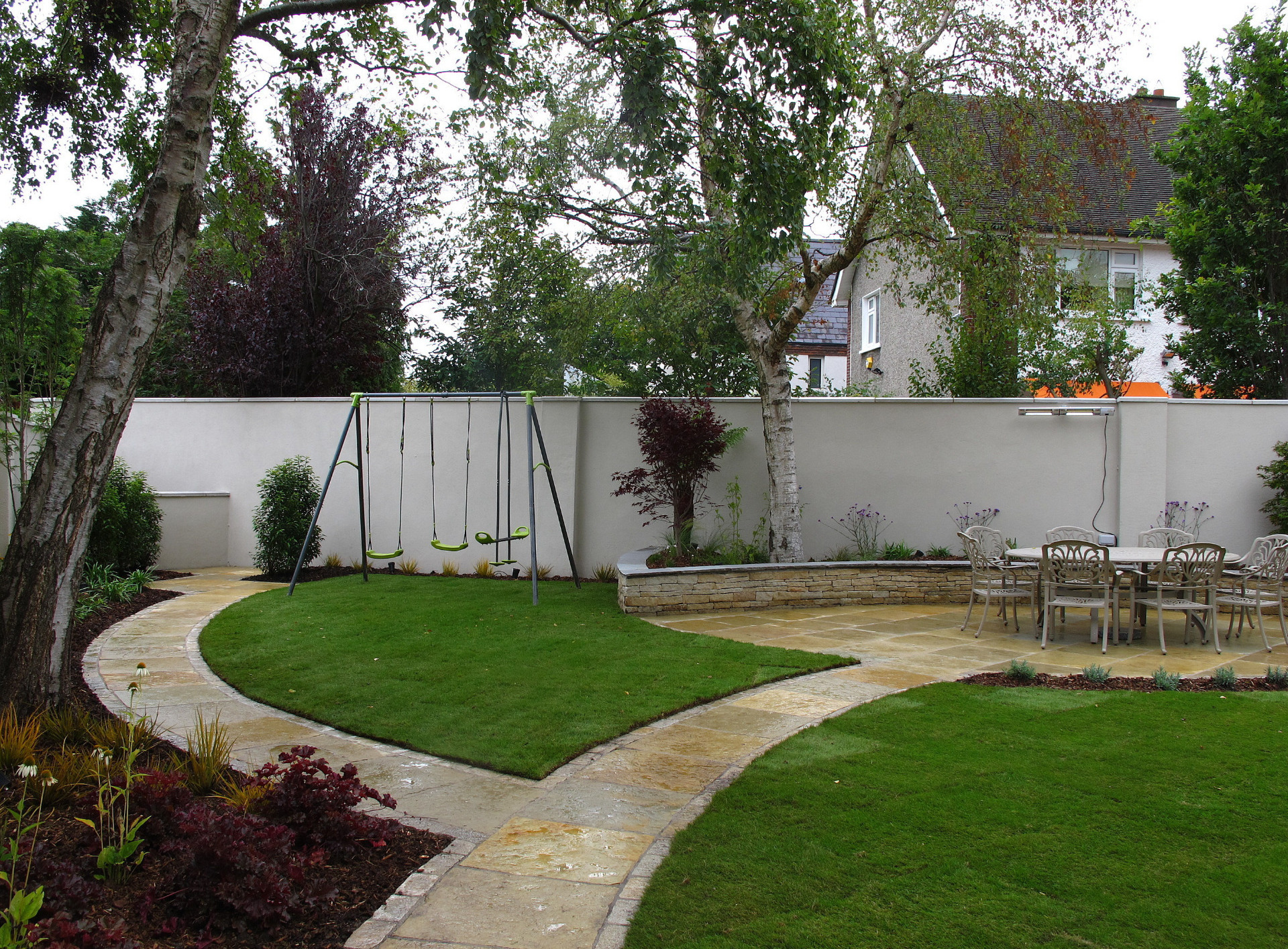 Family Graden patio &paving installation in Donnybrook, Dublin 4 | Owen Chubb Garden Landscaping services for discerning Homeowners