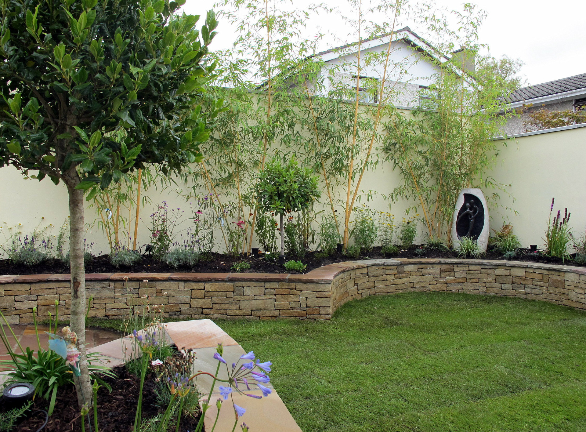 Bespoke raised planter beds in natural stone finish | Stillorgan, Co Dublin