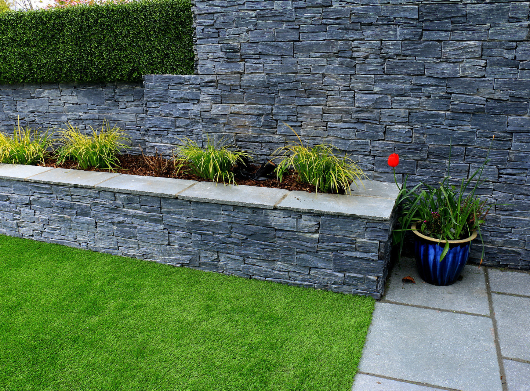 Stone Cladding & Boxwood Cladding - resilient and cost-effective enhanced garden walls