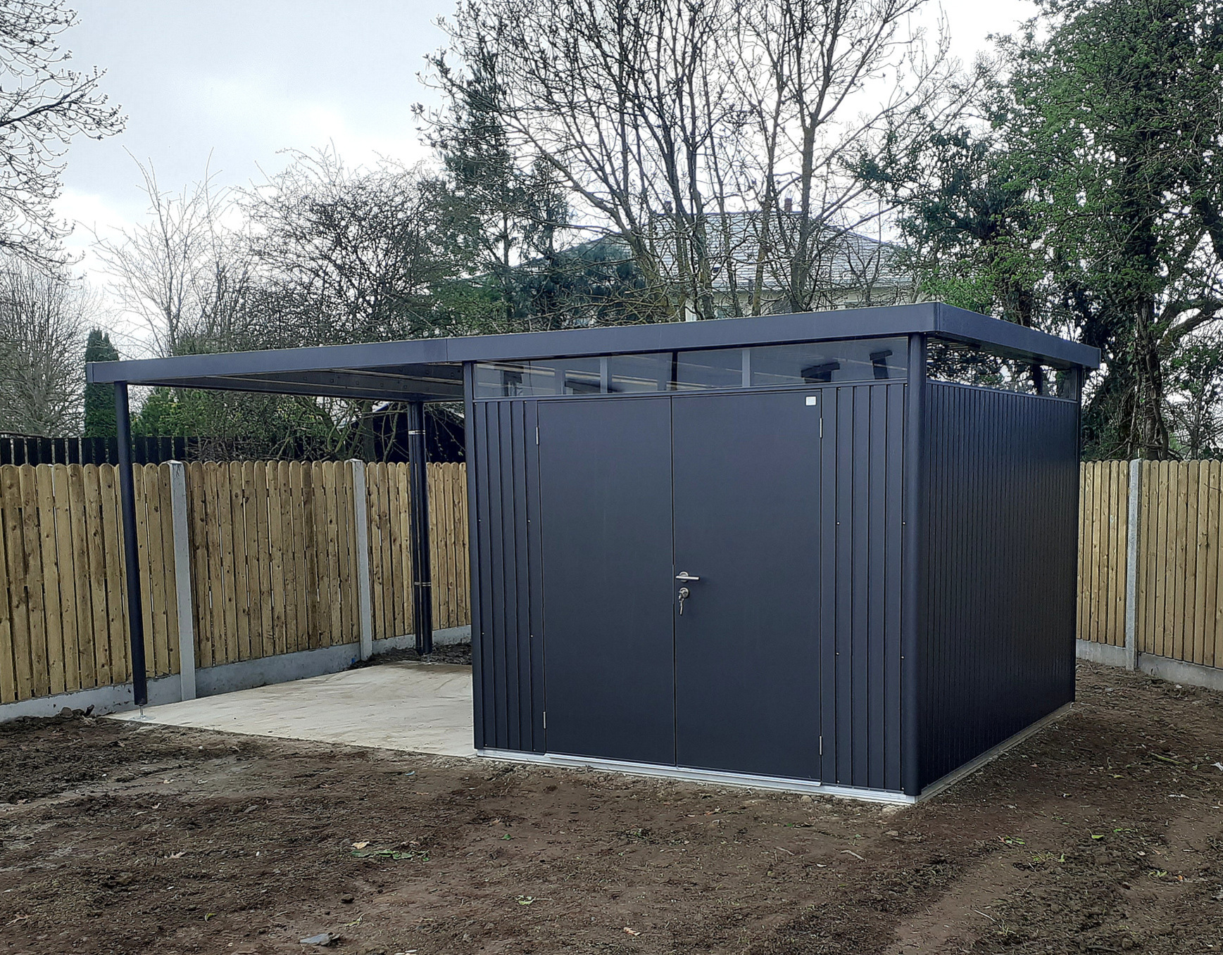The Biohort HighLine H5 with optional Side Canopy (Size L) | Supplied + Fitted in Thurles, Co Tipperary by Owen Chubb Garden Landscapers, Ireland's premier Biohort Supplier & Installer.