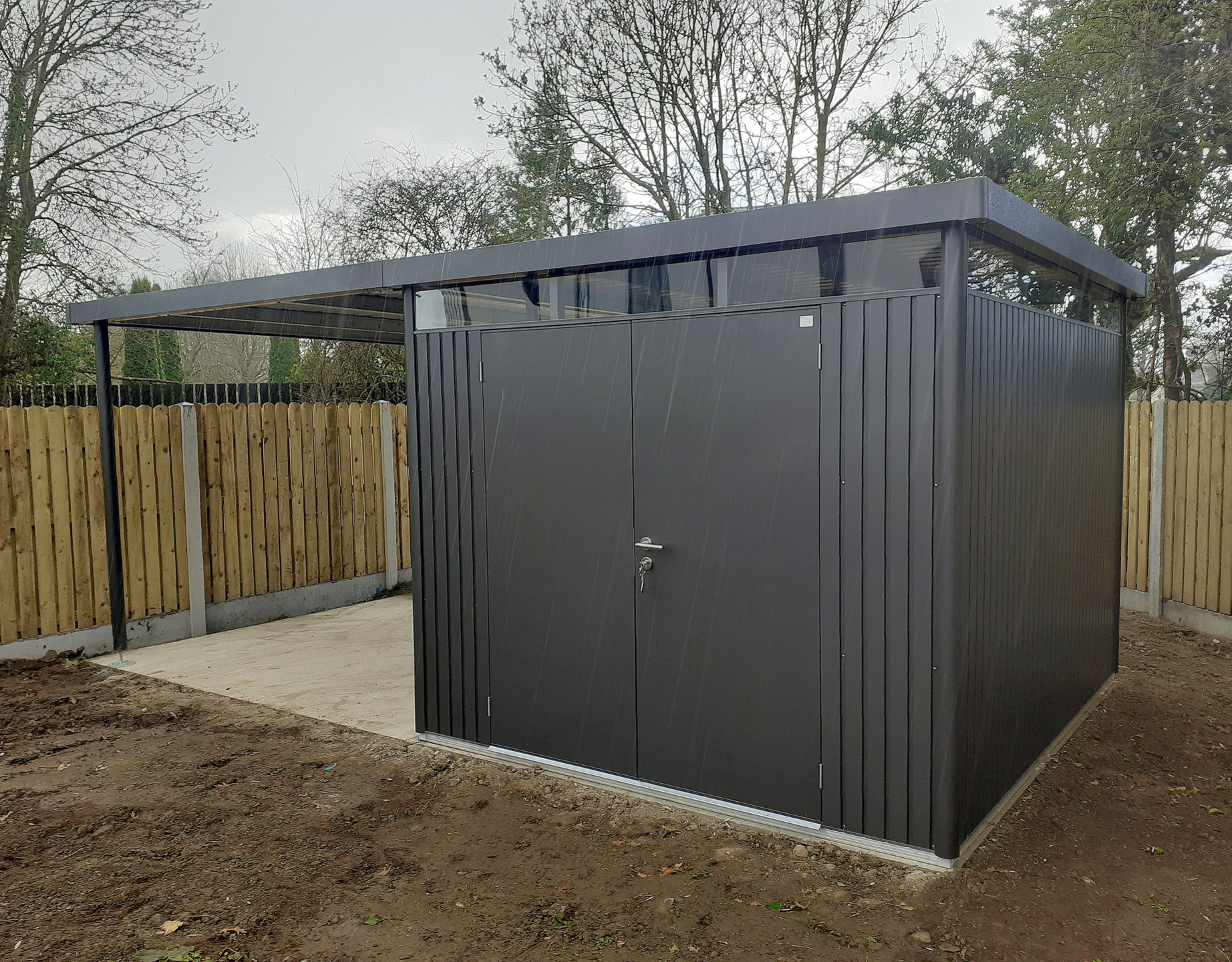 The Biohort HighLine H5 with optional Side Canopy (Size L) | Supplied + Fitted in Thurles, Co Tipperary by Owen Chubb Garden Landscapers, Ireland's premier Biohort Supplier & Installer.