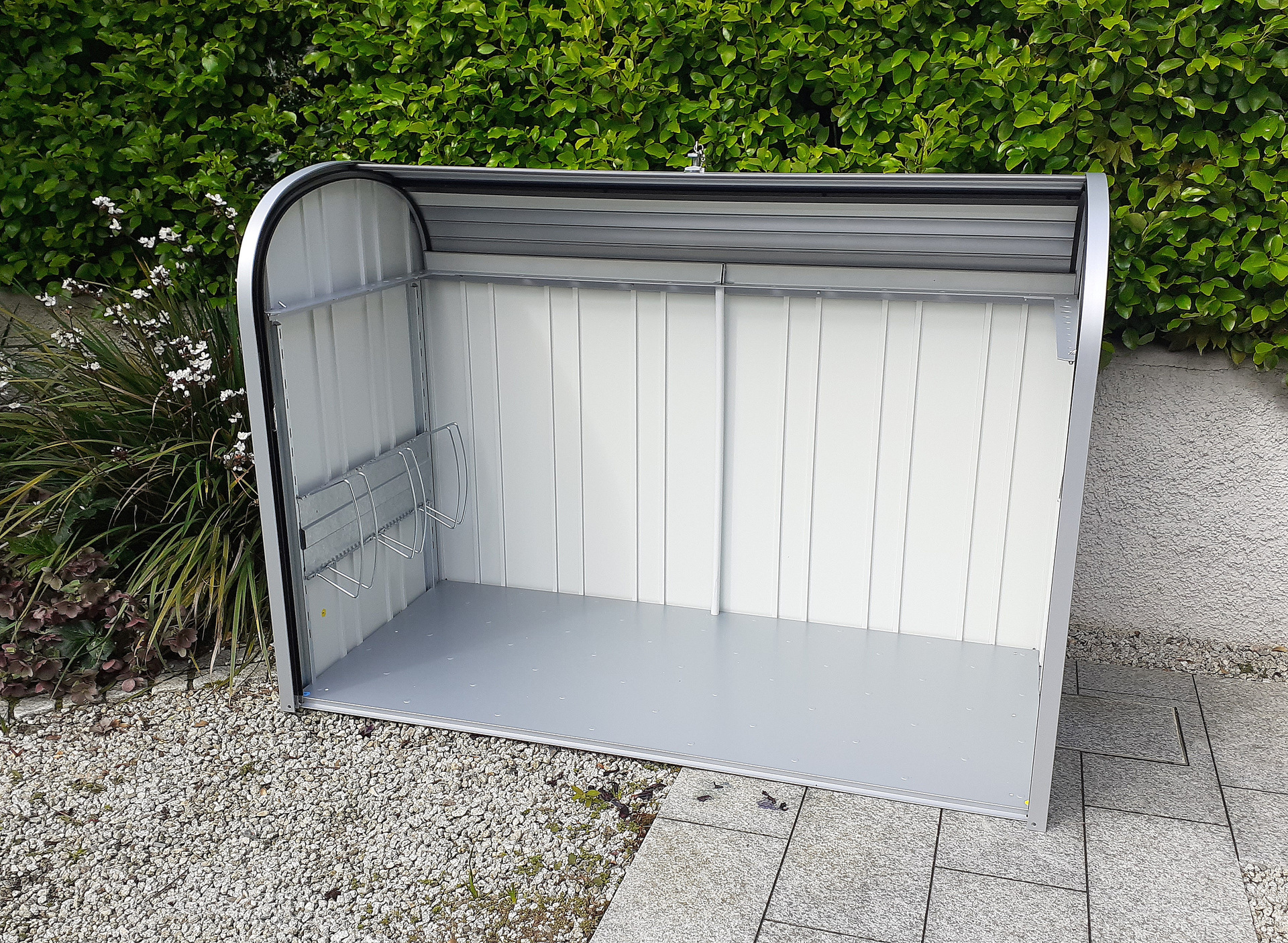 Biohort StoreMax 190, stylish, secure & weatherproof Bike Storage Unit, with the optional 'BikeHolder' accessory, supplied & installed in Donnybrook, Dublin 4  | ORDER TODAY and get FREE Installation (Dublin area).