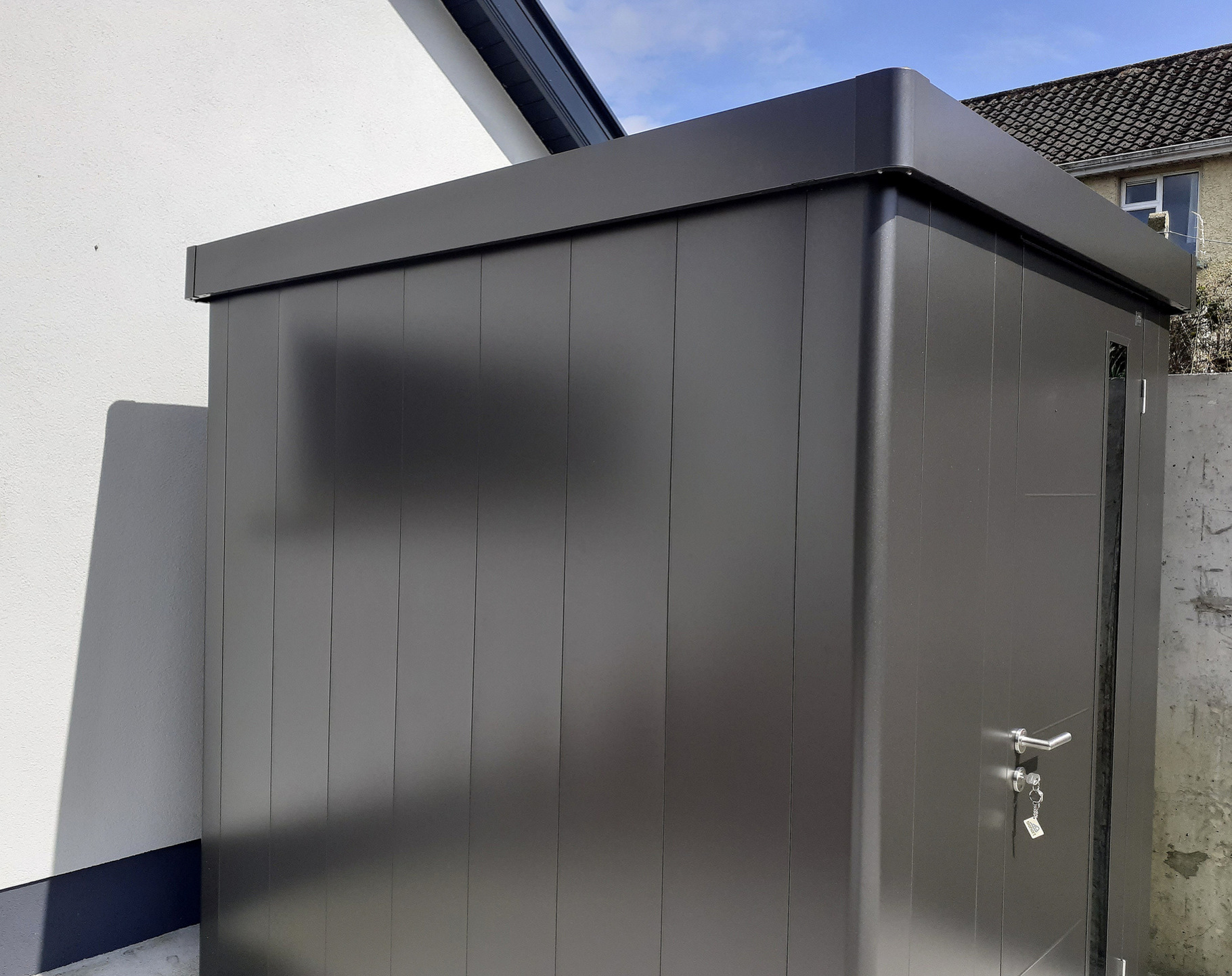 Biohort AvantGarde A5 Garden Shed in metallic dark grey  | supplied + fitted in Maynooth, Co Kildare