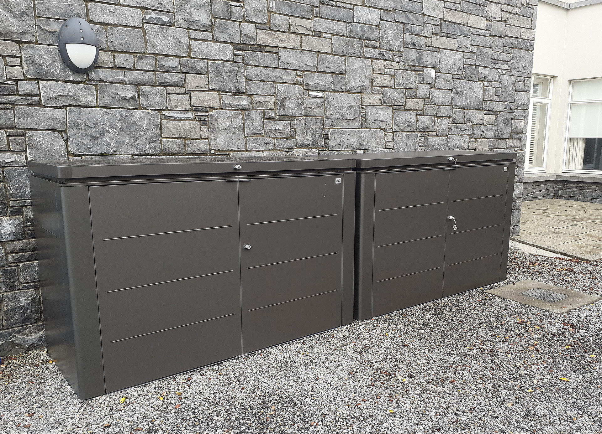 Premium quality, secure & rainproof Wheelie Bin & Bike Storage units - Biohort HighBoard 200  | Supplied + Installed in Skerries, Co Dublin.
