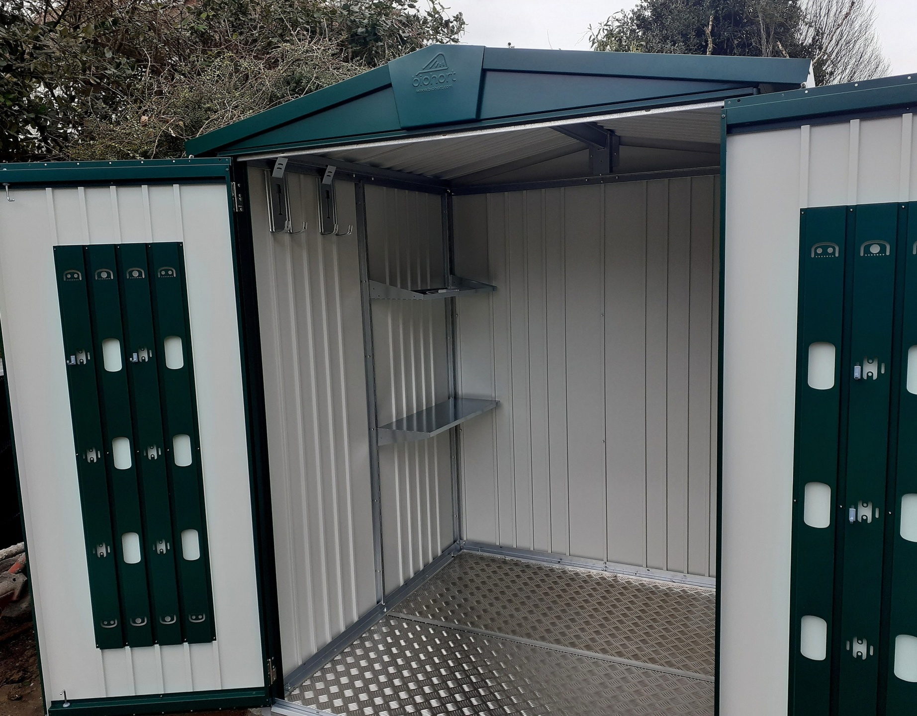 Biohort Europa 2 Garden Shed - exceptional value for a quality steel garden shed, blending functionality, durability and classic design  |  Supplied + Fitted in Ranelagh, Dublin 6 by Owen Chubb Landscapers - Ireland's premier Biohort Supplier & Installer.