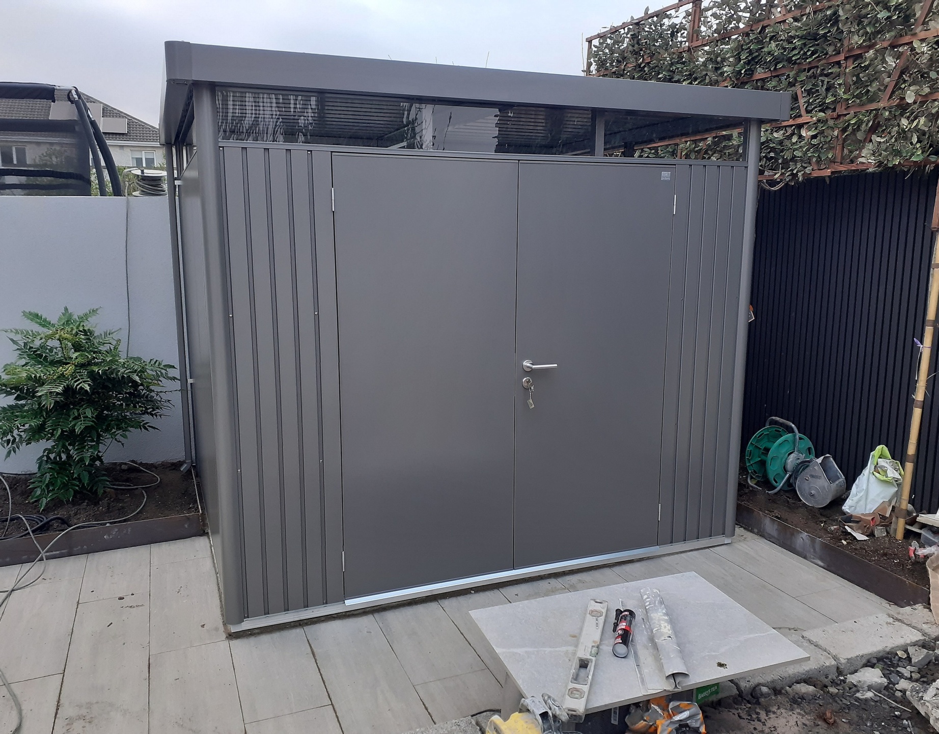 Biohort HighLine H3 Garden Shed - exceptional quality, modern steel garden shed, blending functionality, durability and sleek contemporary design  |  Supplied + Fitted in Malahide, Co Dublin by Owen Chubb Landscapers - Ireland's premier Biohort Supplier & Installer.