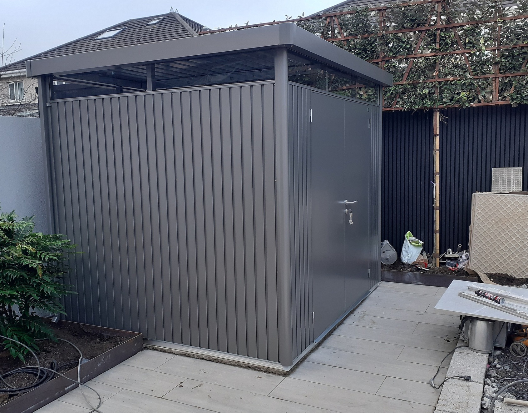 Biohort HighLine H3 Garden Shed - exceptional quality, modern steel garden shed, blending functionality, durability and sleek contemporary design  |  Supplied + Fitted in Malahide, Co Dublin by Owen Chubb Landscapers - Ireland's premier Biohort Supplier & Installer.