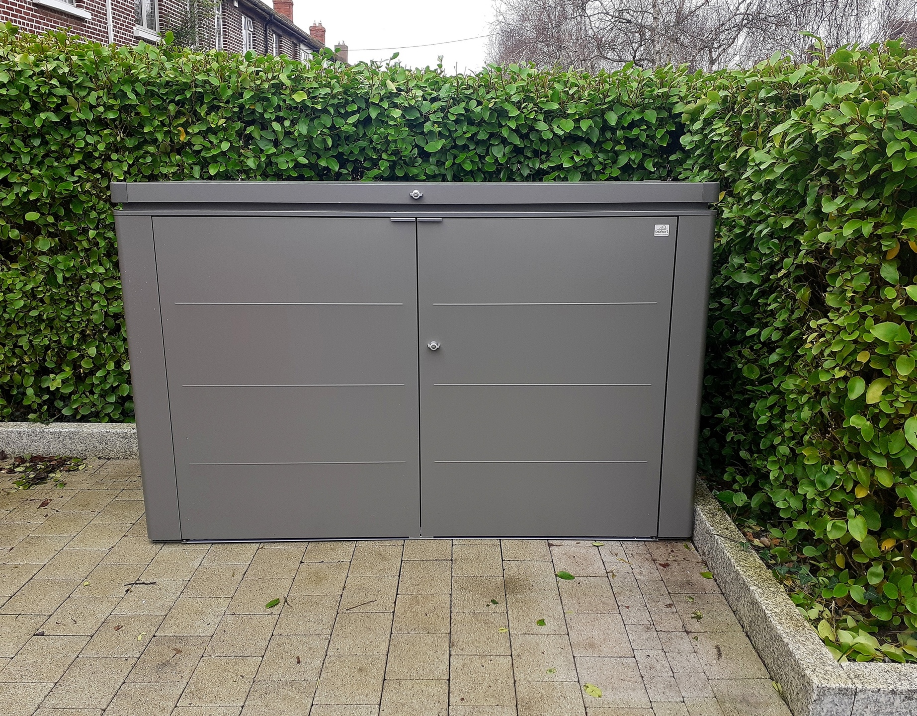 Biohort HighBoard 200 - exceptional quality, blending functionality, durability and sleek design to create stylish, secure & weatherproof bike storage solution  |  Supplied + Fitted in Killester, Dublin 5 by Owen Chubb Landscapers - Ireland's premier Biohort Supplier & Installer.