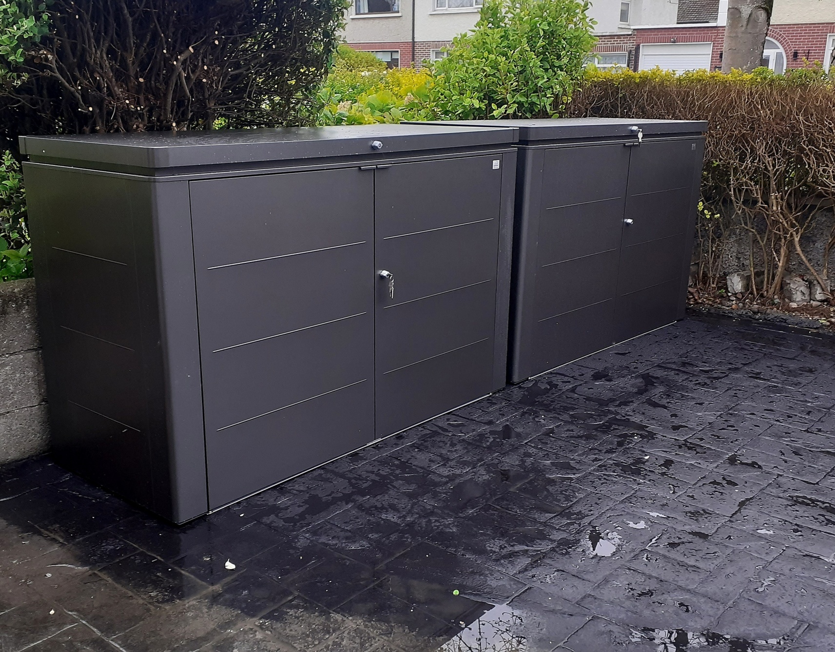 Biohort HighBoard 200 Storage Unit. Strong. Stylish. Durable. Storage for Bins, Bikes etc  | Supplied + Fitted in Raheny, Dublin 5 by Owen Chubb Landscapers.